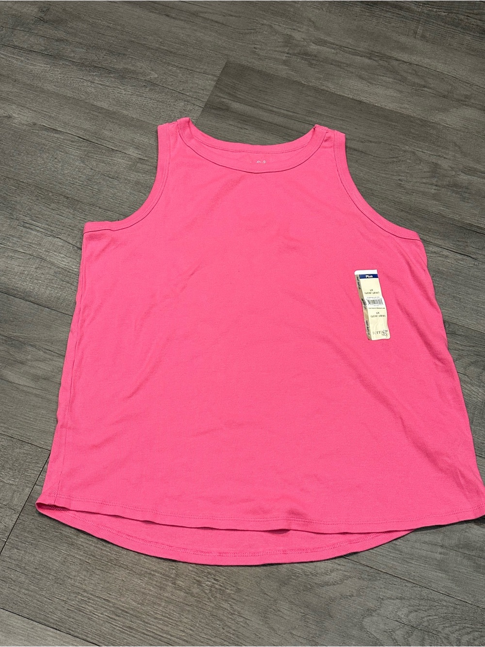 Womens Terra & Sky high neck rib tank top size 1X